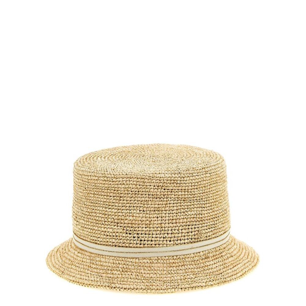 Maison Michel Beige Fabric Women's Sunhat
